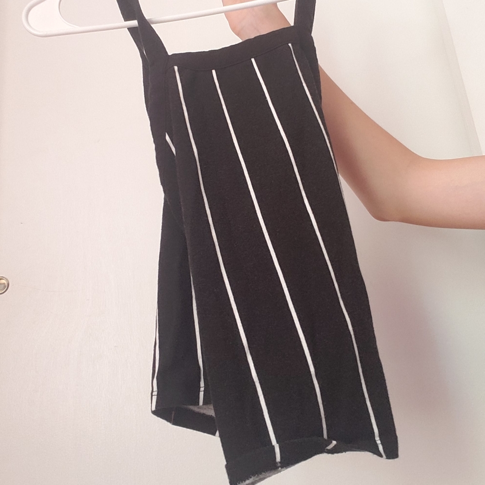 Me to We pinstripe tank top w/ criss cross back